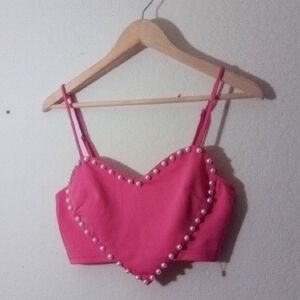 Pink Heart Design Women's Top